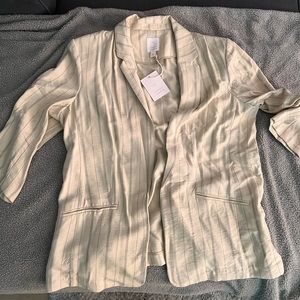 Lauren Conrad XL Pale Yellow Half Sleeve Blazer